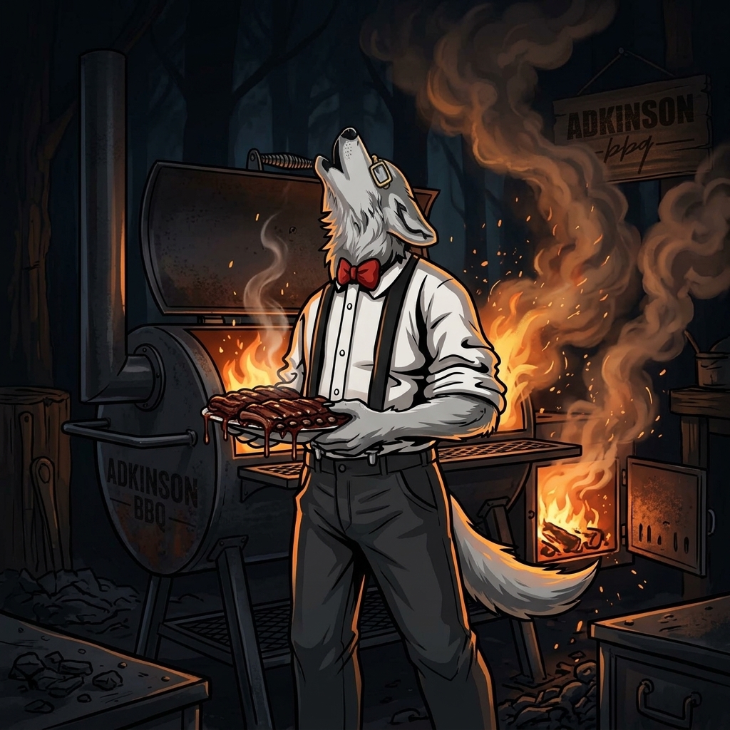 Pitmaster Wolf Opening Smoker with Ribs